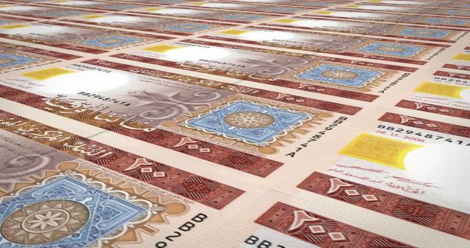 Banknotes of one hundred mauritanian ouguiya of Mauritania, cash money, loop