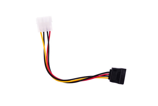 4-pin molex for the power cable adapter sata on a white isolated background. Horizontal frame