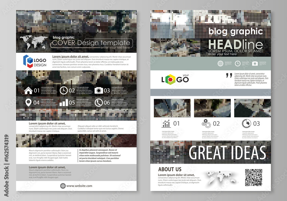 Sticker blog graphic business templates. page website design template, easy editable abstract vector layout.