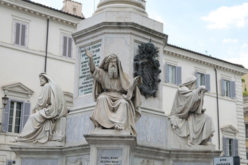 Biblical Statues at Base of Colonna dell'Imacolata