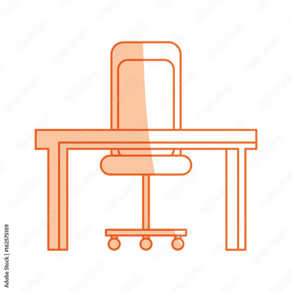 Wall mural isolated desk and chair icon vector illustration graphic design