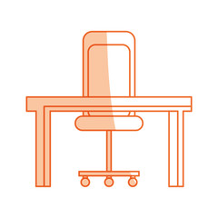 isolated desk and chair icon vector illustration graphic design