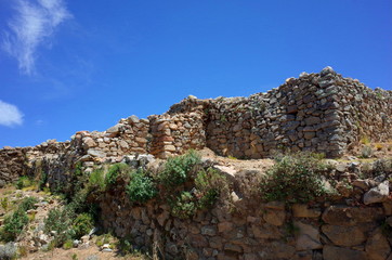 Fototapeta na wymiar The Chincana Inca Ruins on the Isla del Sol on Lake Titicaca