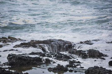 Thors well water sinking into hole in Cape Perpetua in Yachats Oregon