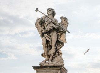 Bernini's marble statue of angel from the Sant'Angelo Bridge in Rome, Italy