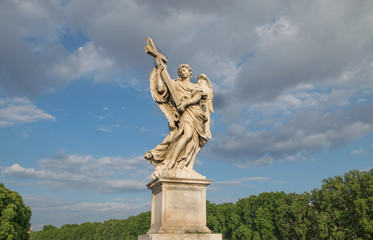 Bernini's marble statue of angel from the Sant'Angelo Bridge in Rome, Italy