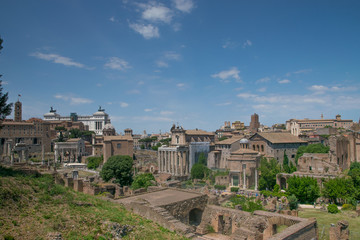 Fototapeta na wymiar Roman ruins in Rome, Forum