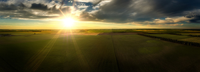 Cloudy Sunset Midwest Panoramic