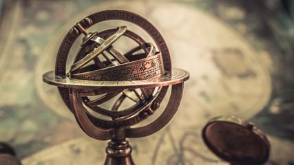 Vintage Armillary Astrological Zodiac Globe Sphere