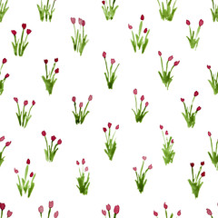 Obraz premium Calico watercolor pattern. Classy seamless cute small flowers for fabric design. Calico pattern in country stile. Trendy handpainted millefleurs.