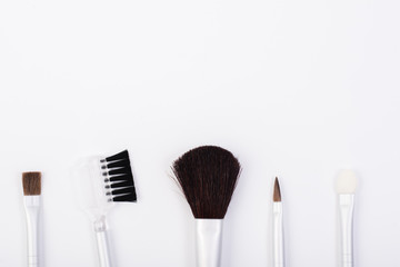 Makeup Brushes isolated on white background.