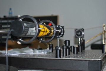 Laser in optics laboratory