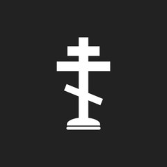 Fototapeta premium Halloween grave icon. Gravestone vector illustration. Rip tombstone flat icon.