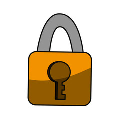 Security padlock isolated