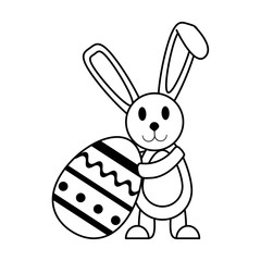 bunny or rabbit with decorated egg easter related icon image