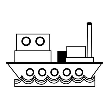 cargo ship sideview icon image
