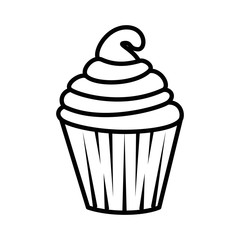 sweet cupcake icon over white background vector illustration