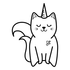 cute cat icon over white background vector illustration