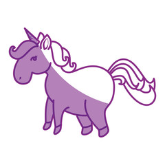cartoon unicorn icon over white background vector illustration