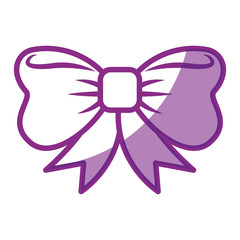 decorative bow icon over white background vector illustration