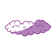 kawaii clouds icon over white background vector illustration