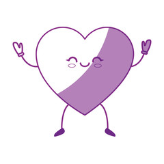 kawaii heart icon over white background vector illustration