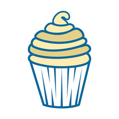 cupcake icon over white background colorful design vector illustration