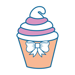 cupcake icon over white background colorful design vector illustration