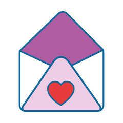 envelope icon over white background colorful design vector illustration