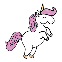 Fototapeta na wymiar unicorn icon over white background colorful design vector illustration