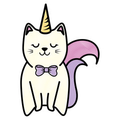 cute kitty icon over white background colorful design vector illustration