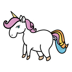 Obraz na płótnie Canvas unicorn icon over white background colorful design vector illustration
