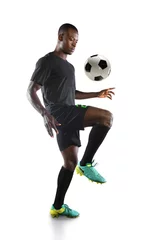 Türaufkleber African American Soccer Player Bouncing Ball on Knee © R. Gino Santa Maria