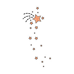 decorative stars icon over white background colorful design vector illustration