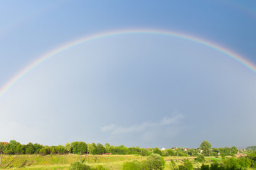 Rainbow in sky on nature