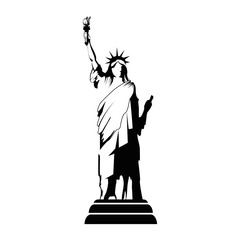 liberty statue icon over white background vector illustration