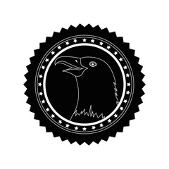 seal stamp with eagle icon over white background vector illustration