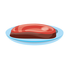 Delicious beef steak icon vector illustration graphic design