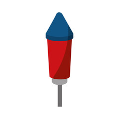 fireworks rocket icon over white background vector illustration