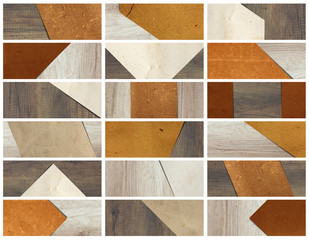 Paper on wood background banners page cover design