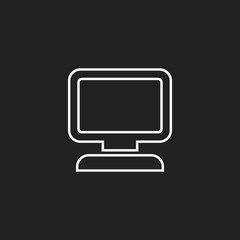 Computer vector illustration in line style. Monitor flat icon.