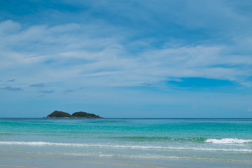 Paradise on the beach and blue sea