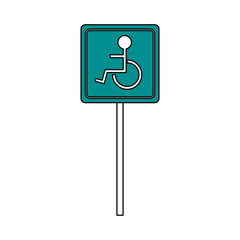 wheelchair street sign vector illustration