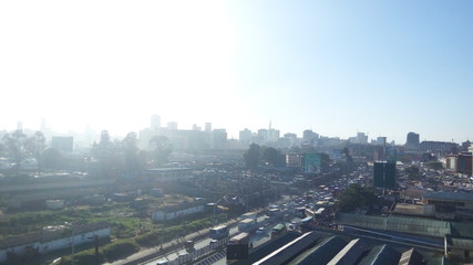 Naklejka na ściany i meble Nairobi City (Kenya) downtown in the sunny afternoon