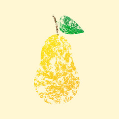 Pear yellow with leaves