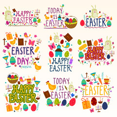 Fototapeta na wymiar Happy Easter Holiday and Festival wishing and greetings