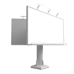 Obraz premium 3D rendering of blank billboard (empty advertisement) isolated on white background