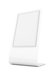 Outdoor Advertising Stand Banner Shield Display - mockup template isolated on white. 3D rendering