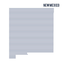 Vector abstract hatched map of State of New Mexico with lines isolated on a white background.