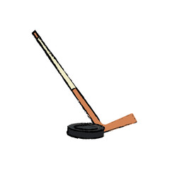 hockey stick and puck sport image